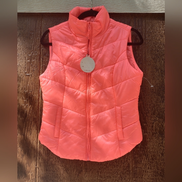 Aeropostale Neon Orange Puffer Vest Women's Small NWT - Picture 1 of 3